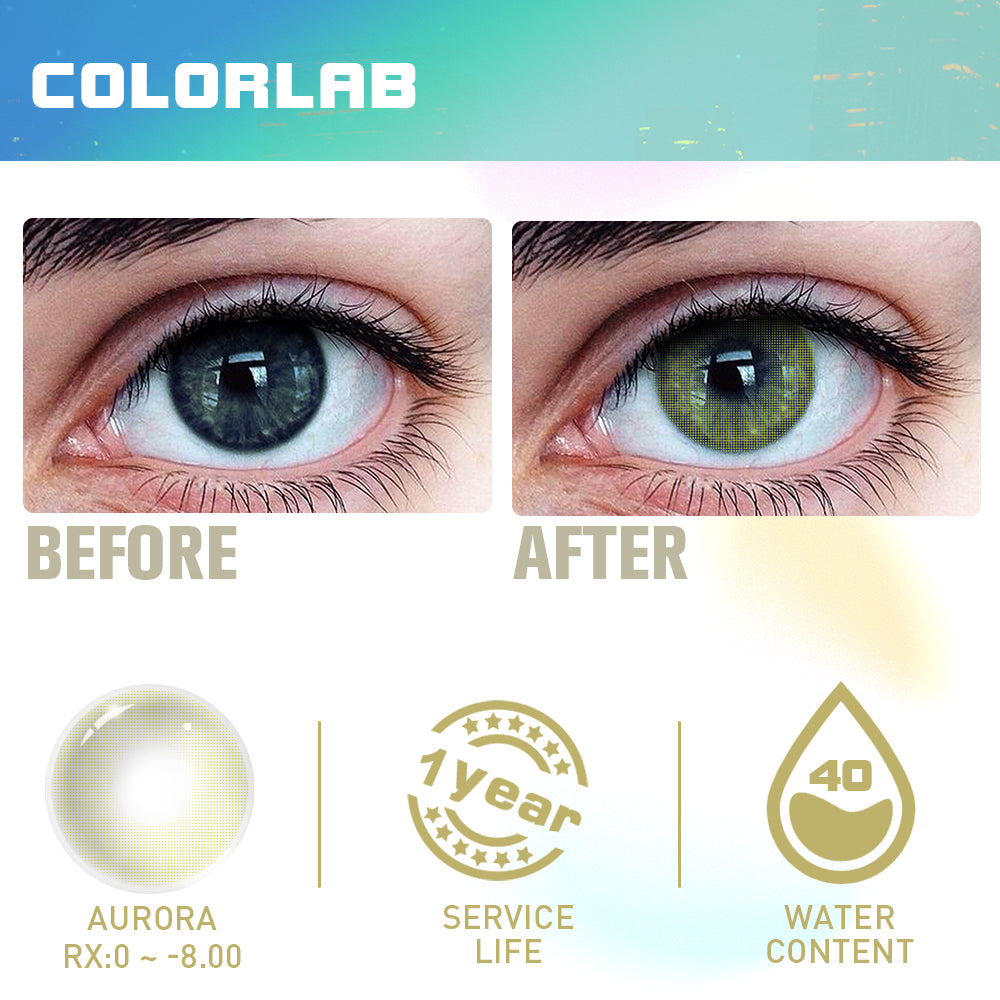 AURORA YELLOW GREEN CONTACT LENSES(Yearly)