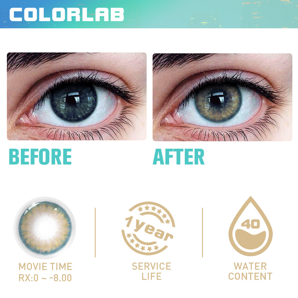 MOVIE TIME BLUE BROWN CONTACT LENSES(Yearly)