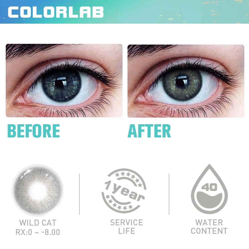 WILD CAT GREY CONTACT LENSES(Yearly)