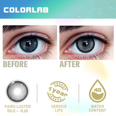 HUSTON GREY CONTACT LENSES(Yearly)