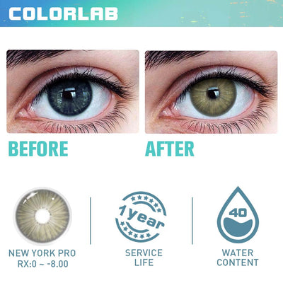 NEW YORK PRO II GREY BROWN CONTACT LENSES(Yearly)