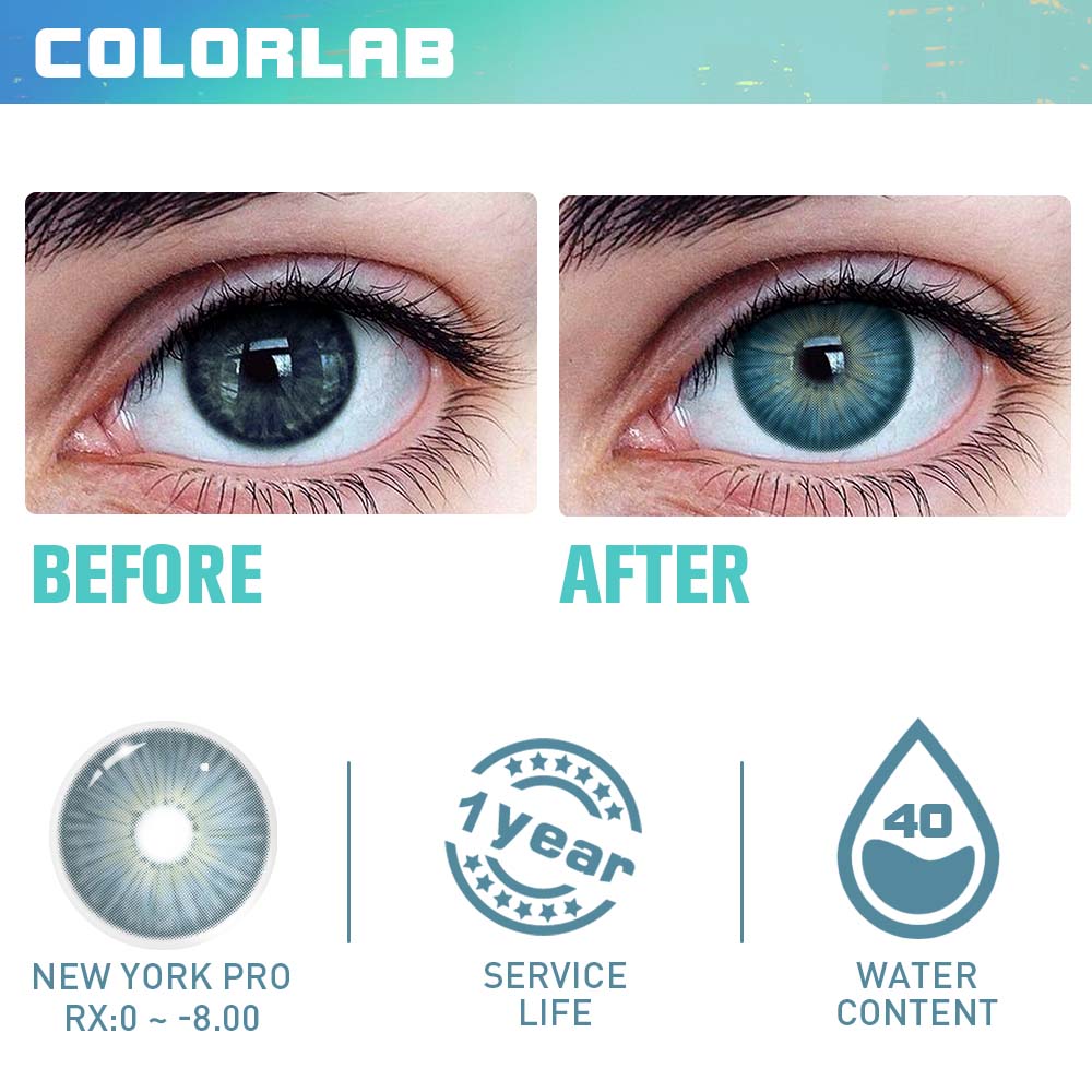 NEW YORK PRO II BLUE CONTACT LENSES(Yearly)