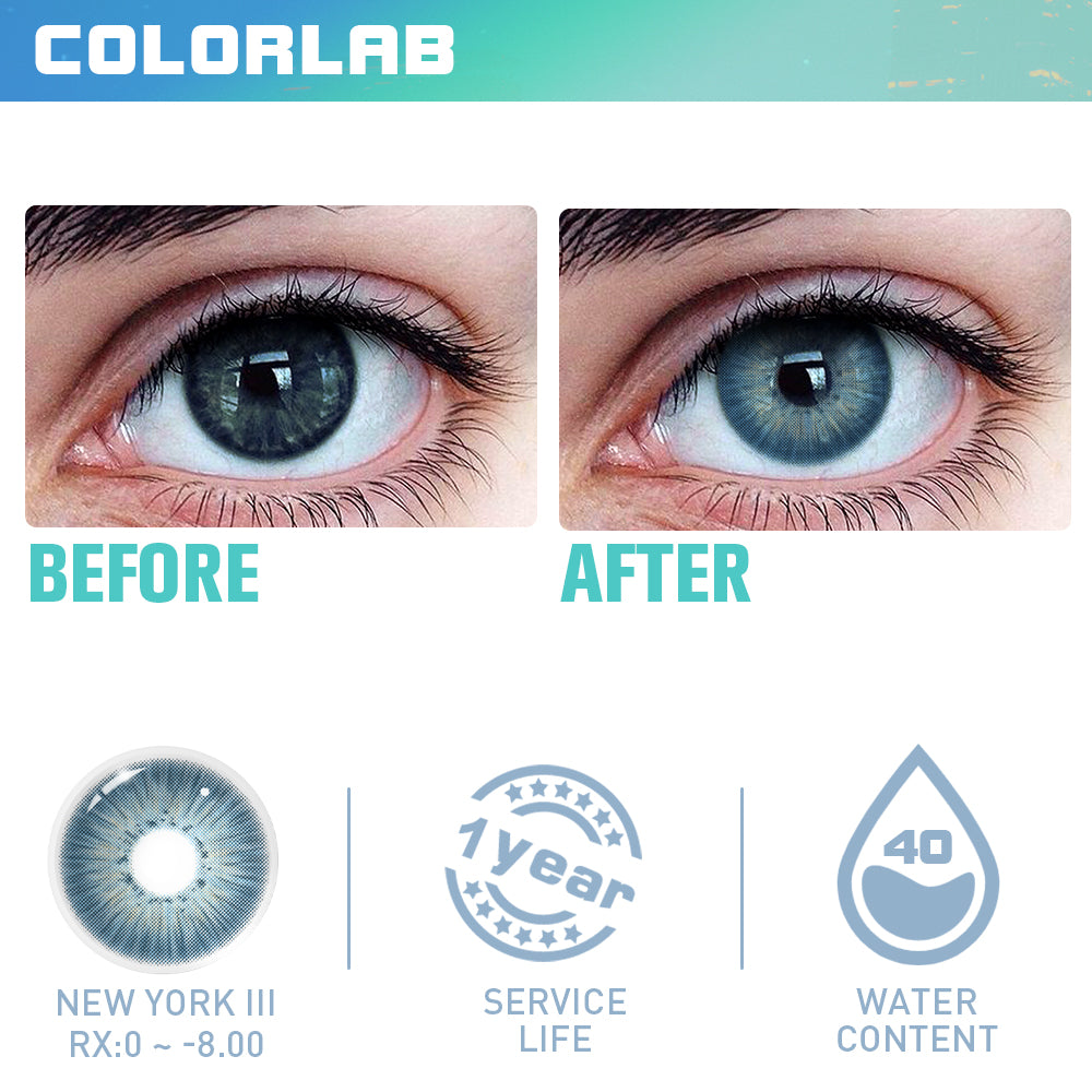 NEW YORK BLUE CONTACT LENSES(Yearly)