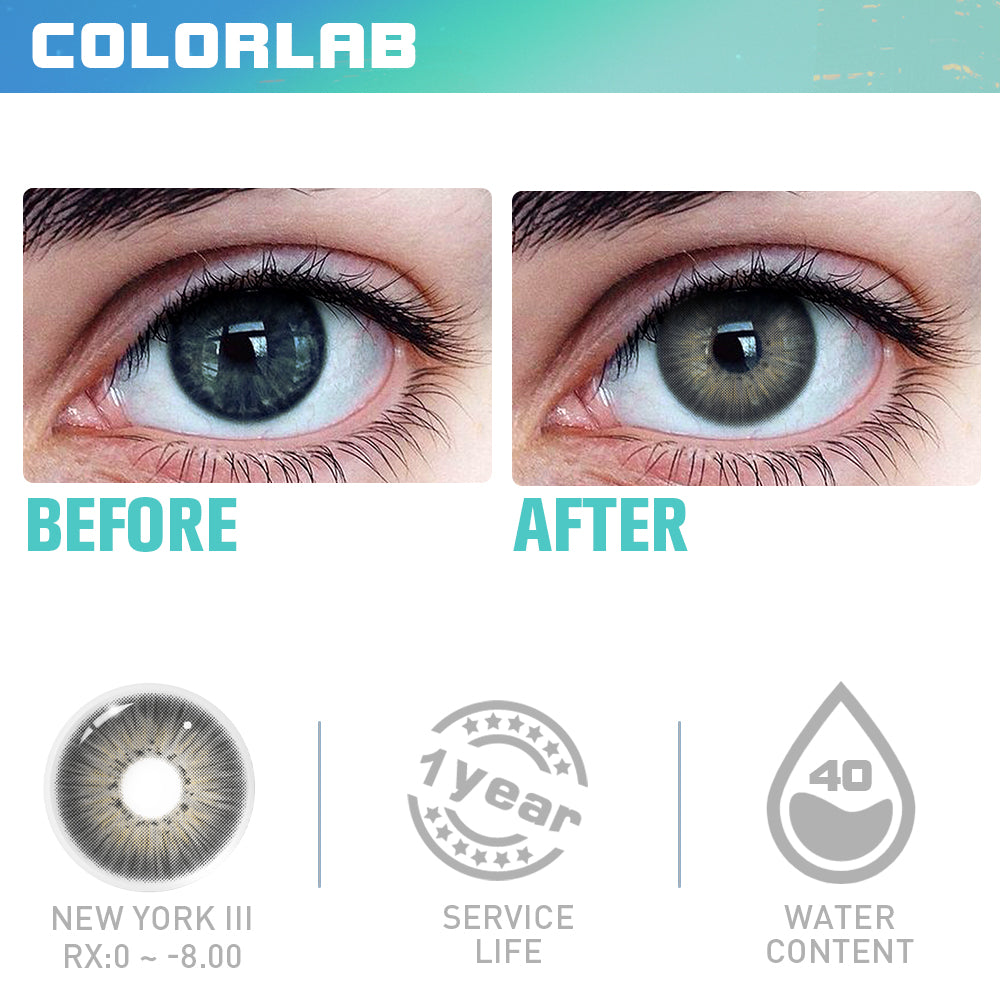 NEW YORK GREY CONTACT LENSES(Yearly)
