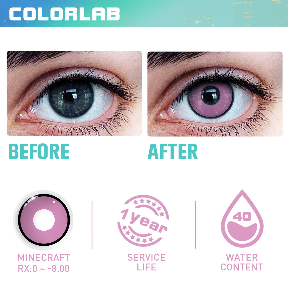 BLOCK PINK & BLACK CONTACT LENSES(YEARLY)