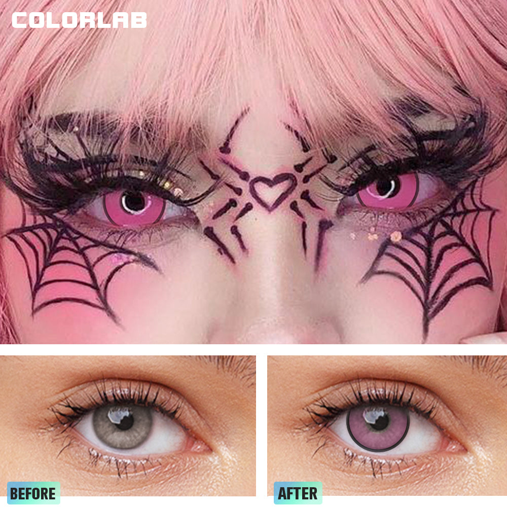 BLOCK PINK & BLACK CONTACT LENSES(YEARLY)