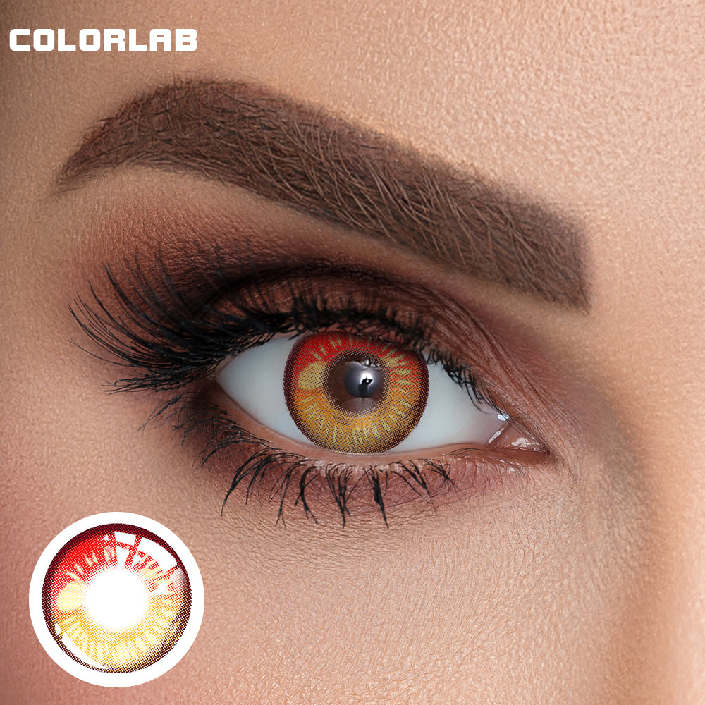 ANIME RED BROWN CONTACT LENSES(YEARLY)