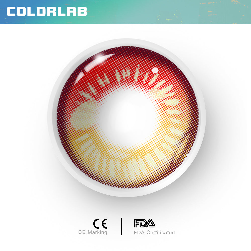 ANIME RED BROWN CONTACT LENSES(YEARLY)