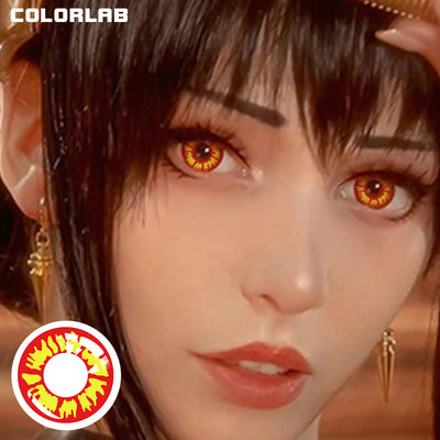 YELLOW  RED FLAME CONTACT LENSES(YEARLY)