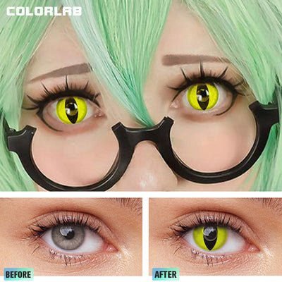 CAT EYES YELLOW CONTACT LENSES(YEARLY)